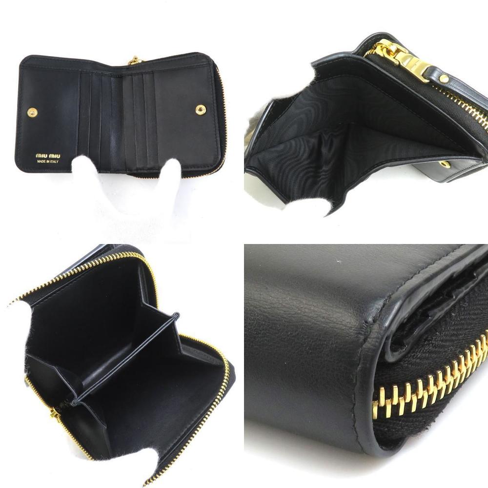 Miu Miu black leather bifold Wallet - Picture 3 of 4